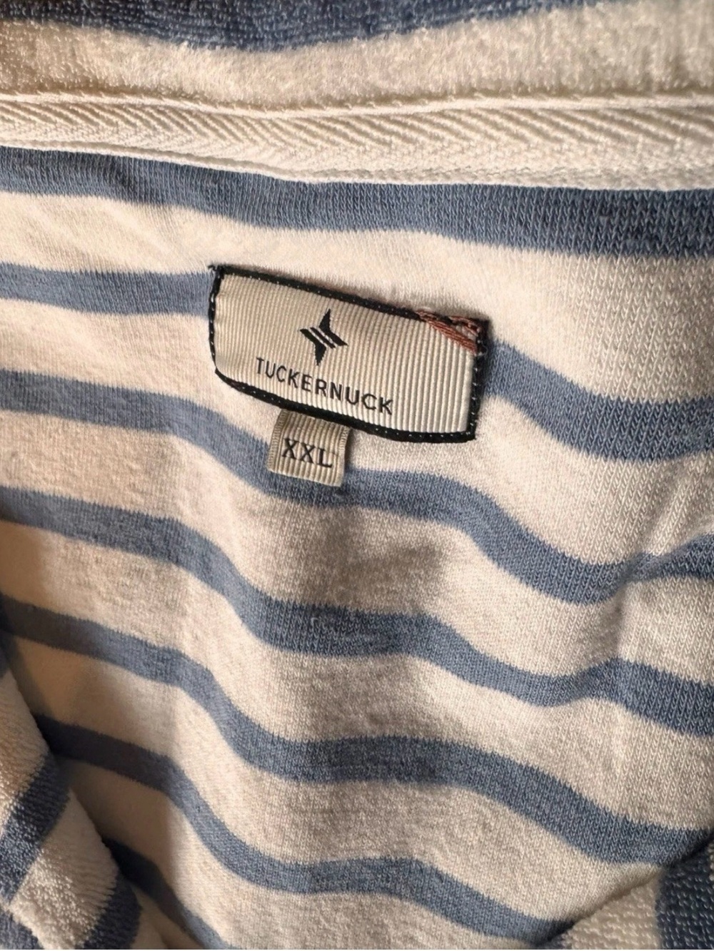Tuckernuck Striped Terrycloth ‘Tybee’ Collared Top & ‘Driftwood’ Shorts XXL - Picture 2 of 3